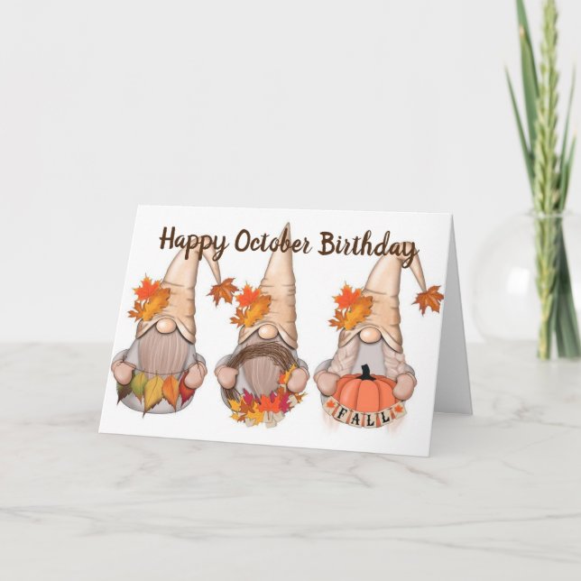 CARTE **OCTOBRE SOUHAITS D'ANNIVERSAIRE** BEAU COMME CAR (Devant)