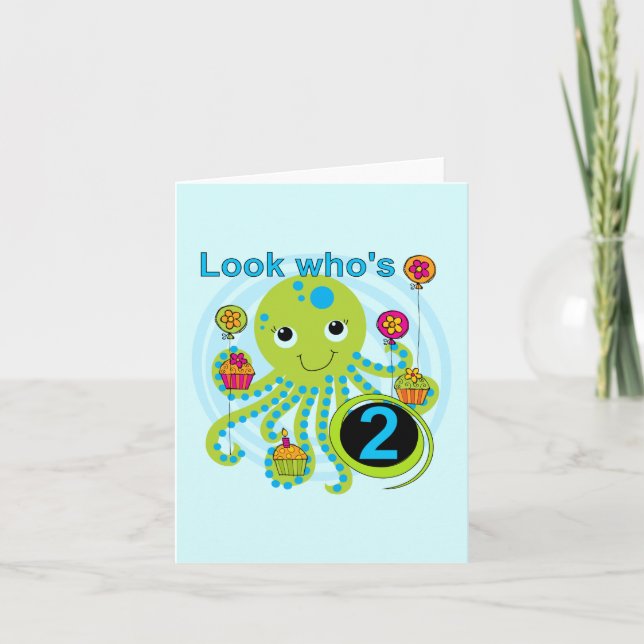 Carte Octopus 2e anniversaire T-shirts et cadeaux (Devant)