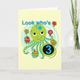Carte Octopus 3e anniversaire T-shirts et cadeaux