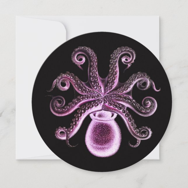 Carte Octopus à vapeur vintage - rose (Devant)