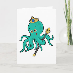 Carte Octopus comme roi avec Trident
