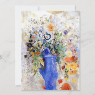 Carte Odilon Redon - Grand Bouquet dans Pastel Blue Vase