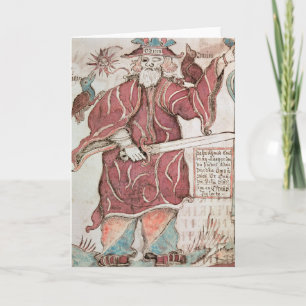 Carte Odin, avec ses deux corbeaux, Hugin et Munin