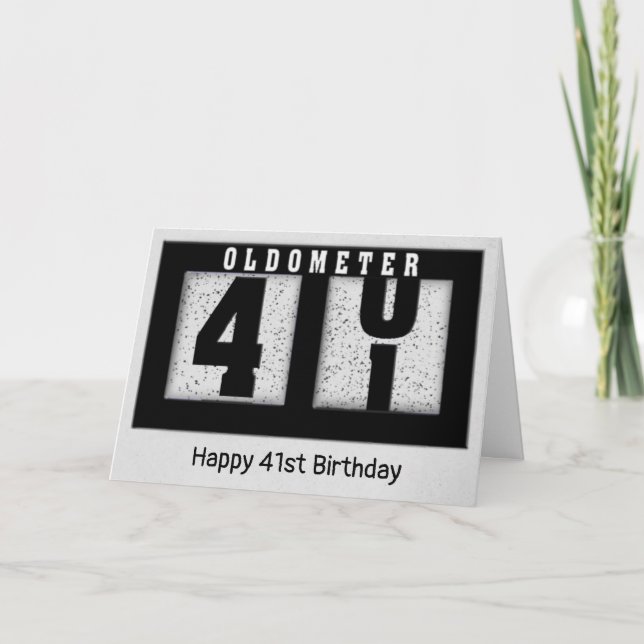 Carte Odomètre noir pour 41e anniversaire (Devant)
