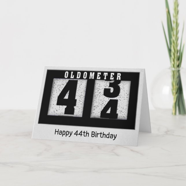 Carte Odomètre noir pour 44e anniversaire (Devant)