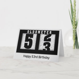 Carte Odomètre noir pour 53e anniversaire