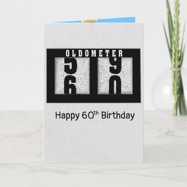 Carte Odomètre noir pour 60e anniversaire (Devant)