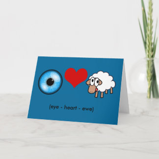 Carte Oeil-Coeur-Ewe (Je T'Aime !)