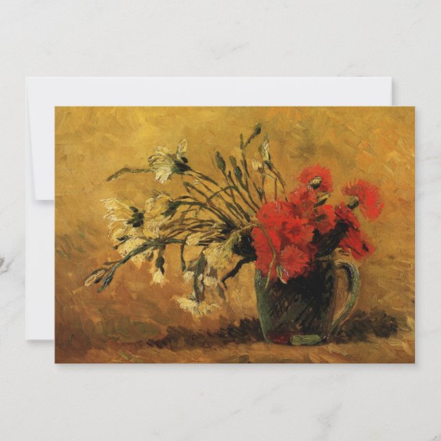 Carte Oeillets rouges et blancs par Vincent van Gogh (Devant)