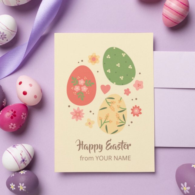 Carte Œuf floral de jardin de Pâques (Créateur téléchargé)