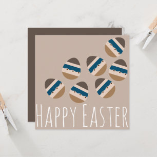 Carte Œufs de Pâques au Chocolat Happy Earth Ton Brun Bl
