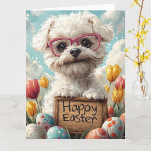 Carte OEufs de Pâques de Bichon Frise