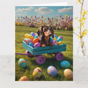 Carte Oeufs de Pâques de Dachshund