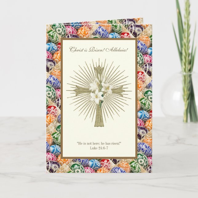 Carte Oeufs de Pâques ukrainiens Christ ressuscité Allel (Devant)