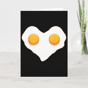 Carte Œufs en forme de cœur Amour Œuf frit drôle de Sain