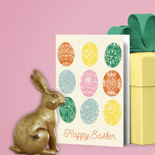 Carte Oeufs ukrainiens Pysanky Décorés Joyeux Pâques