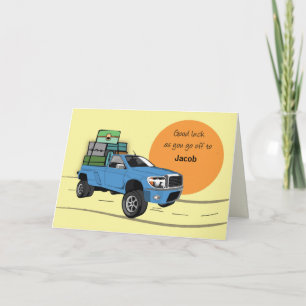Carte Off to College Nom personnalisable Blue Pick Up