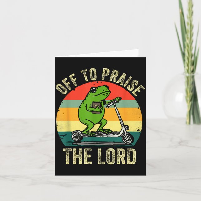 Carte Off To Praise The Lord Funny Frog Bible Study Jesu (Devant)