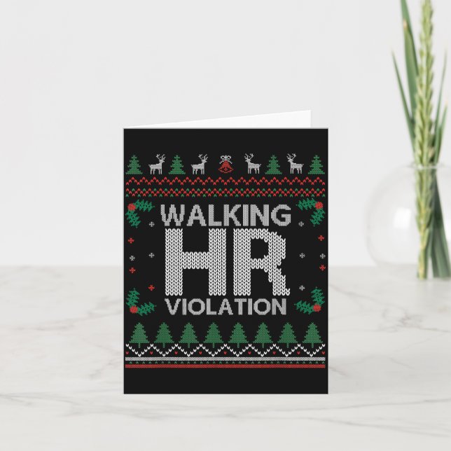 Carte Office Ugly Christmas Funny Walking Hr Violation W (Devant)