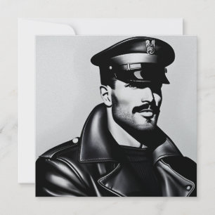 Carte Officiel Iconique LGBTQ Gay Leather Daddy Biker Ar