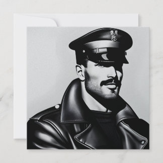 Carte Officiel Iconique LGBTQ Gay Leather Daddy Biker Ar