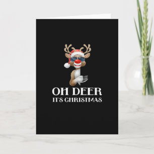 Carte Oh cerf c'est Noël style renne