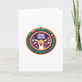 Carte Oh Cerf Noël Festif Design de Vacances