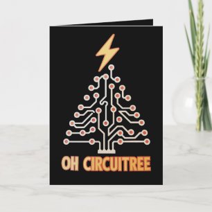 Carte Oh Circuitree Électricien Sapin de Noël Xmas