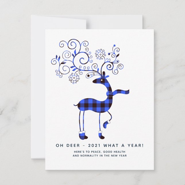 Carte Oh Deer 2021 quelle année ! Jours fériés (Devant)