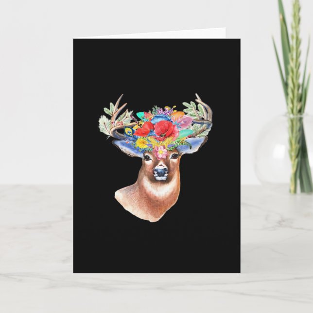 Carte Oh Deer Modern Artistic Style Folded Greeting Card (Devant)