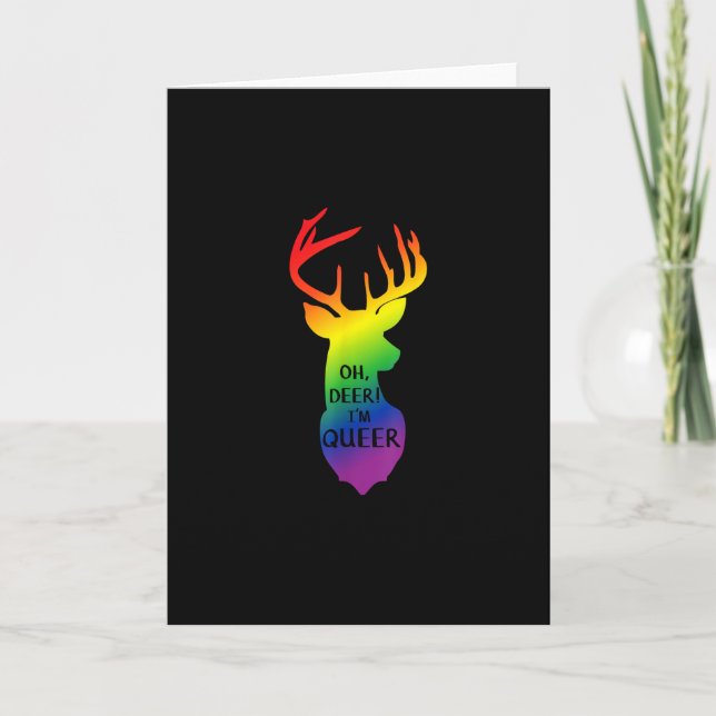 Carte Oh Deer Queer Pride Celebration Funny LGBT Gift (Devant)