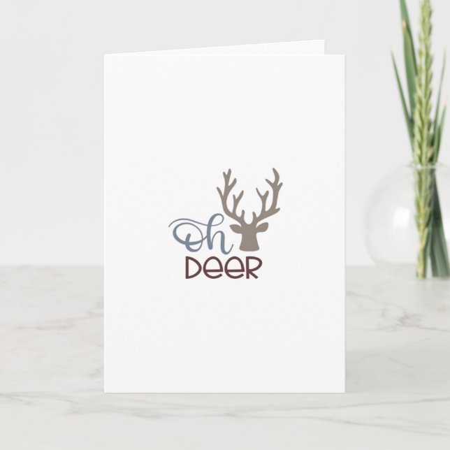 Carte Oh Deer Retro Classic Design Folded Greeting Card (Devant)