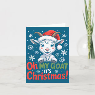 Carte Oh Ma Chèvre C'est Noël Dessin Animé Fermier Anima