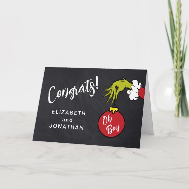 Carte Oh mon Baby shower Grinch Félicitations (Devant)