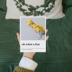 Carte Oh Quel Amusant Deux photos Joyeux Fêtes