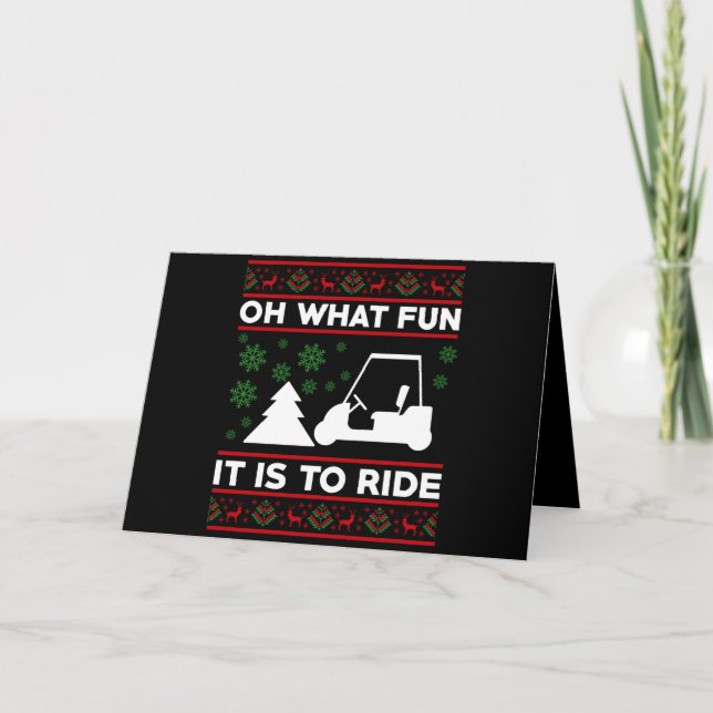 Carte Oh Quelle Joie De Rouler Golf Cart Noël (Devant)