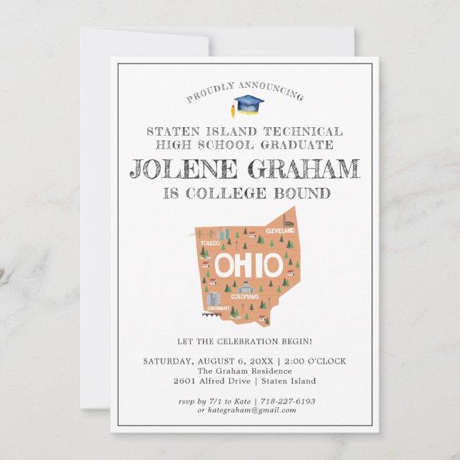 Carte Ohio | College Bound Graduation Party (Devant)