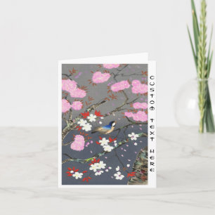 Carte Ohno Bakufu Cerisier Fleurs de bleuets hanga