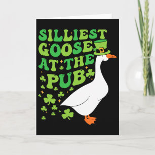 Carte Oie la plus idiote au pub drôle Shamrock St Patric