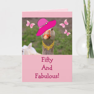 Carte Oie Mignonne Cinquante Et Fabuleux Anniversaire
