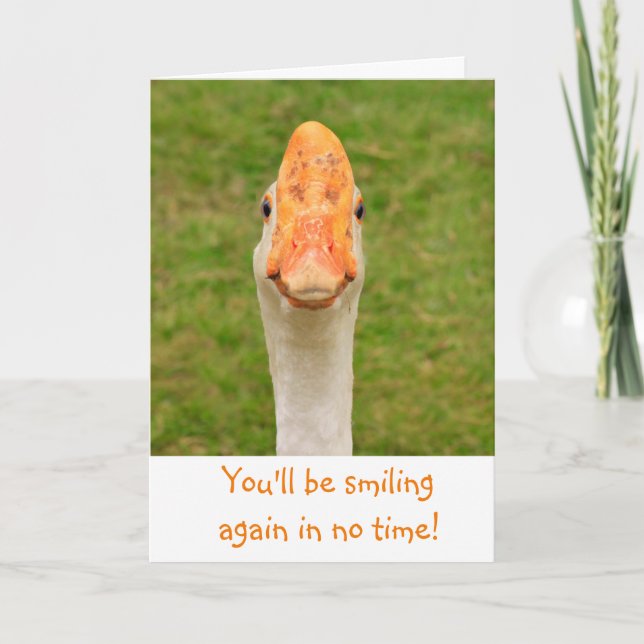 Carte Oie Souriante Silly S'en sortir (Devant)