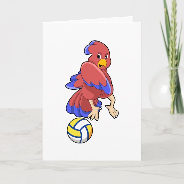 Carte Oiseau au sport de volley-ball (Devant)