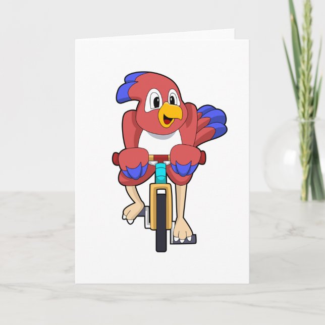 Carte Oiseau avec bicyclette (Devant)