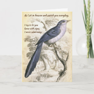 Carte Oiseau Bleu, Jamais Éloigné Sympathie Vintage