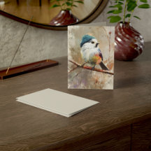 Oiseau chanteur hivernal en chapeau tricoté | Salu