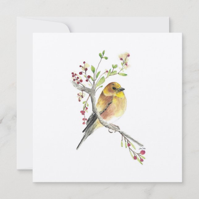 Carte Oiseau d'aquarelle Goldfinch (Devant)