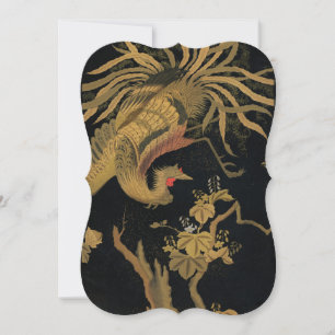 Carte Oiseau de coq d'or Classique japonais Antique