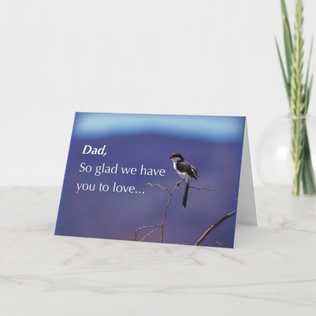 Carte Oiseau de fête des pères dans l'arbre (Devant)