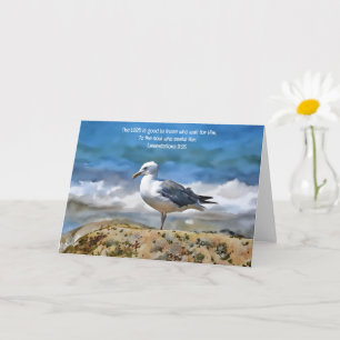 Carte Oiseau de goéland à l'océan Bible Verse Art Note