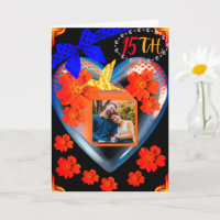 Oiseau de mer floral écarlate Fils 15e anniversair
